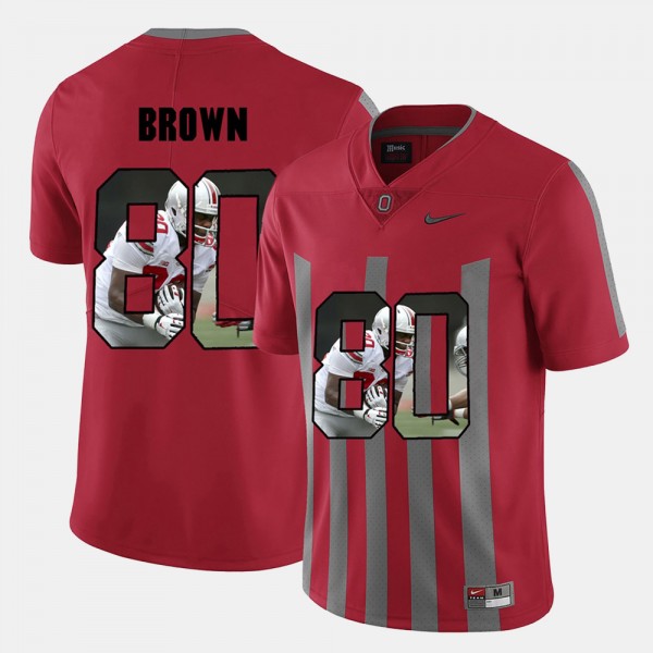 Ohio State Buckeyes Noah Brown Men's #80 Red Pictorial Fashion College Football Jersey 2404RCHB5